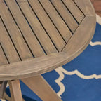 Christopher Knight Home Genois Outdoor Acacia Wood 3 Piece Bistro Set with Water Resistant Cushion