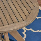 Christopher Knight Home Genois Outdoor Acacia Wood 3 Piece Bistro Set with Water Resistant Cushion