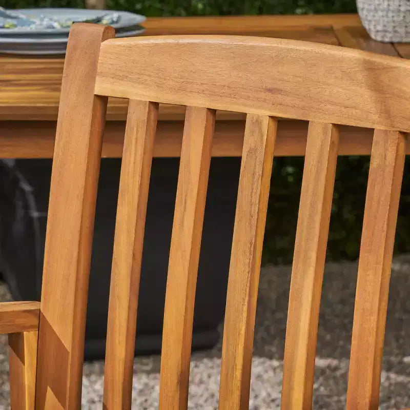 Christopher Knight Home Genois Outdoor Acacia Wood 3 Piece Bistro Set with Water Resistant Cushion