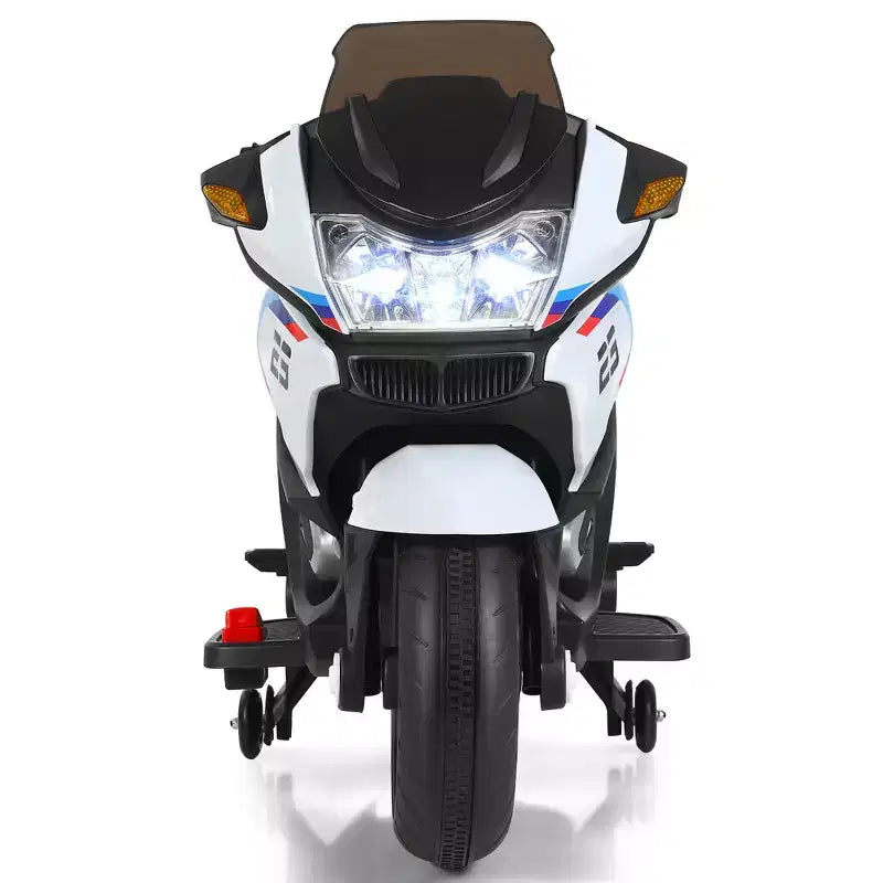 Costway 12V Kids Ride On Motorcycle Electric Motor Bike w/ Training Wheels & Light Black