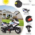 Costway 12V Kids Ride On Motorcycle Electric Motor Bike w/ Training Wheels & Light Black