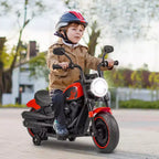 Costway 6V Kids Electric Motorcycle with Training Wheels LED Headlights Music Board Blue/Pink/Red