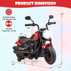 Costway 6V Kids Electric Motorcycle with Training Wheels LED Headlights Music Board Blue/Pink/Red