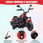 Costway 6V Kids Electric Motorcycle with Training Wheels LED Headlights Music Board Blue/Pink/Red