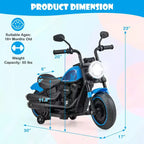 Costway 6V Kids Electric Motorcycle with Training Wheels LED Headlights Music Board Blue/Pink/Red