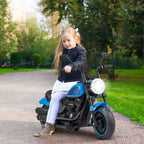 Costway 6V Kids Electric Motorcycle with Training Wheels LED Headlights Music Board Blue/Pink/Red