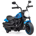 Costway 6V Kids Electric Motorcycle with Training Wheels LED Headlights Music Board Blue/Pink/Red