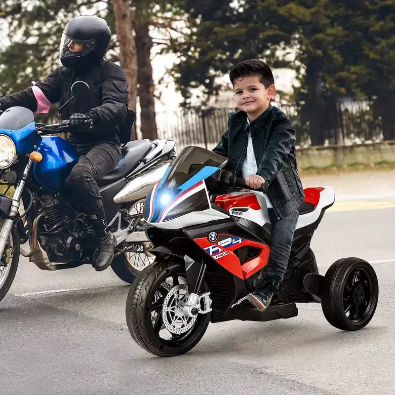 Costway 12V Kids Ride on Motorcycle Licensed BMW 3 Wheels Electric Toy w/ Light & Music