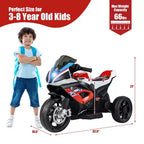 Costway 12V Kids Ride on Motorcycle Licensed BMW 3 Wheels Electric Toy w/ Light & Music