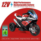Costway 12V Kids Ride on Motorcycle Licensed BMW 3 Wheels Electric Toy w/ Light & Music