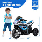 Costway 12V Kids Ride on Motorcycle Licensed BMW 3 Wheels Electric Toy w/ Light & Music