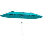 Outsunny 13 ft. Extra Large Patio Umbrella, UPF30+ Double Umbrella Outdoor Patio with Easy Crank Handle, Vents, Navy Blue