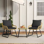 Yaheetech Set of 3 Patio Bistro Set with Cushions & Pillows for Balcony, Porch, Backyard
