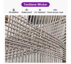 PURPLE LEAF Bar Stools Set of 2 Height Metal Bar Chairs with Back Modern Aluminum Tall Comfy Wicker Woven Boho Barstools Garden Pool Patio Outdoor