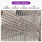 PURPLE LEAF Bar Stools Set of 2 Height Metal Bar Chairs with Back Modern Aluminum Tall Comfy Wicker Woven Boho Barstools Garden Pool Patio Outdoor