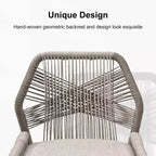 PURPLE LEAF Bar Stools Set of 2 Height Metal Bar Chairs with Back Modern Aluminum Tall Comfy Wicker Woven Boho Barstools Garden Pool Patio Outdoor