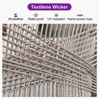 PURPLE LEAF Bar Stools Set of 2 Height Metal Bar Chairs with Back Modern Aluminum Tall Comfy Wicker Woven Boho Barstools Garden Pool Patio Outdoor