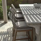 PURPLE LEAF Bar Stools Set of 2 Height Metal Bar Chairs with Back Modern Aluminum Tall Comfy Wicker Woven Boho Barstools Garden Pool Patio Outdoor