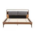 Full/Queen/King Size Wood Platform Bed Frame with PU Upholstered Headboard and 2 Night Lights, Brown+Gray -Christopher Knight Home