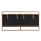 Full/Queen/King Size Wood Platform Bed Frame with PU Upholstered Headboard and 2 Night Lights, Brown+Gray -Christopher Knight Home