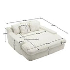 Luxurious Deep-Seat Sofa for Two: Chenille Fabric and 5 Back Pillows