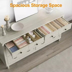 Heynemo Large 6 Drawer Dresser for Bedroom, 58 Wide Modern Chest of Drawers, Dresser TV Stand with Metal Handle, Wood Drawer Organizer, Grey Light