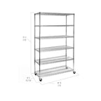 Seville Classics UltraDurable 6-Tier NSF Steel Wire Shelving Unit, 48 W x 18 D x 75 H