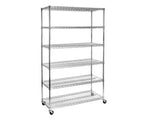 Seville Classics UltraDurable 6-Tier NSF Steel Wire Shelving Unit, 48 W x 18 D x 75 H