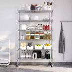 Seville Classics UltraDurable 6-Tier NSF Steel Wire Shelving Unit, 48 W x 18 D x 75 H