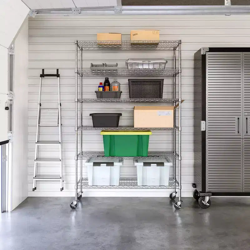 Seville Classics UltraDurable 6-Tier NSF Steel Wire Shelving Unit, 48 W x 18 D x 75 H