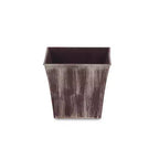 HomeRoots 7 Brown and Ivory Abstract Recycled Plastic Indoor Outdoor Square Pot Planter