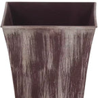HomeRoots 7 Brown and Ivory Abstract Recycled Plastic Indoor Outdoor Square Pot Planter
