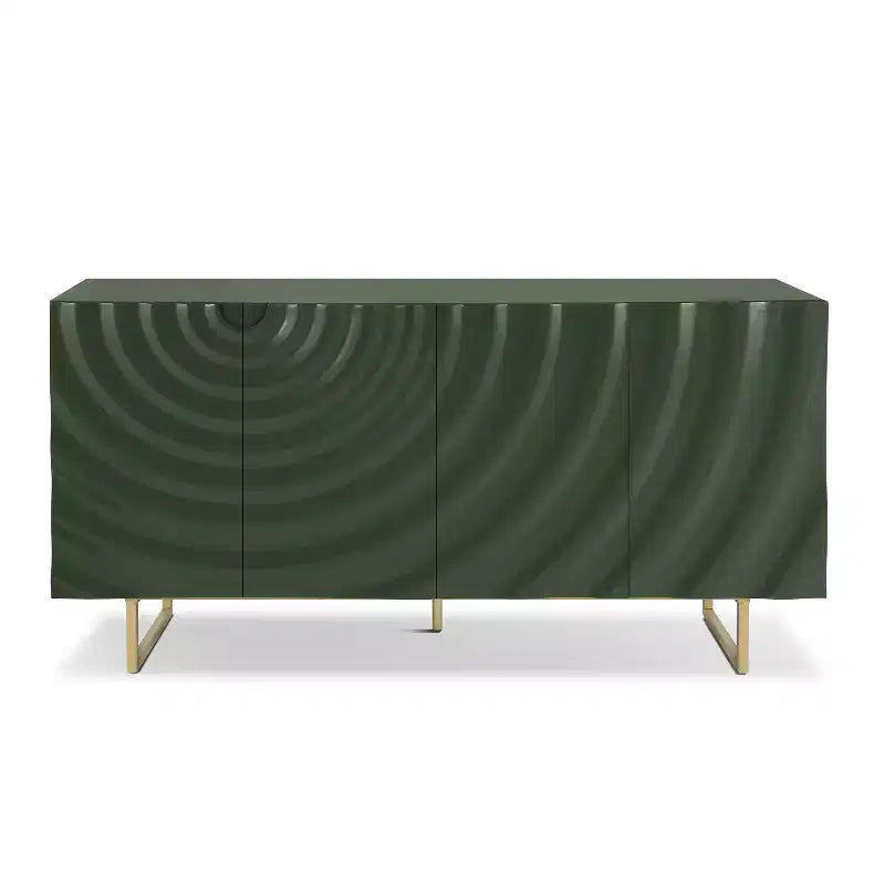 Christopher Knight Home Cheryiie 60'' Modern Wood and Metal Sideboard with Four Water-Drop Corrugated Doors