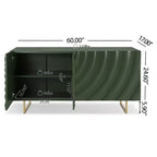 Christopher Knight Home Cheryiie 60'' Modern Wood and Metal Sideboard with Four Water-Drop Corrugated Doors