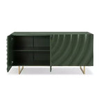 Christopher Knight Home Cheryiie 60'' Modern Wood and Metal Sideboard with Four Water-Drop Corrugated Doors