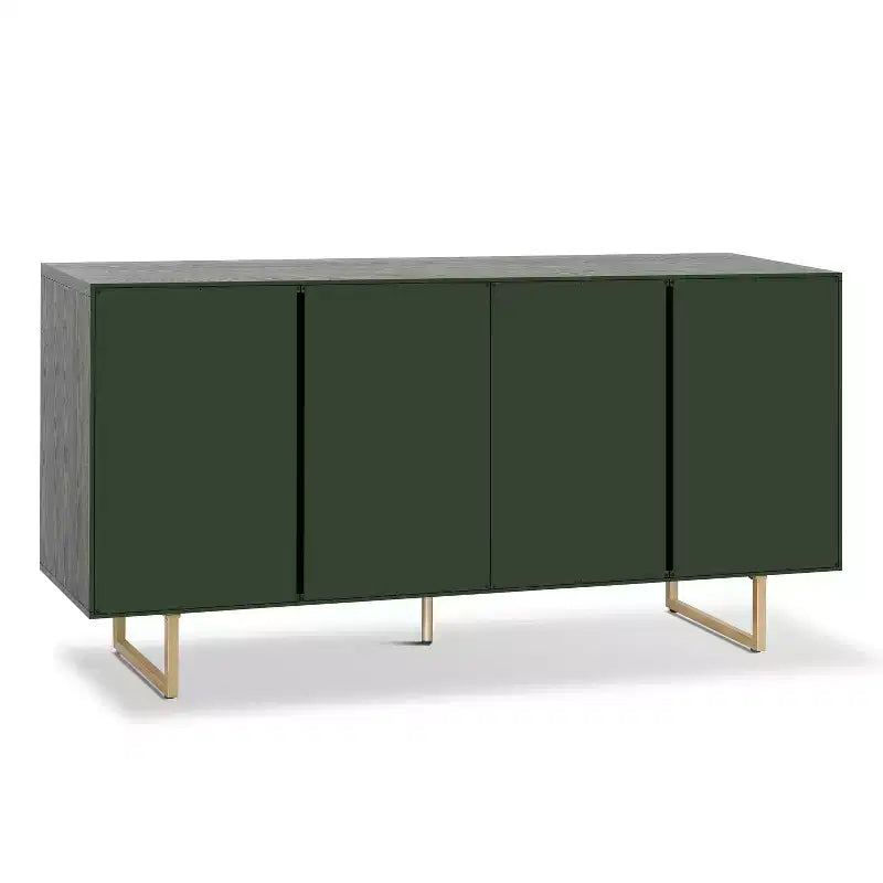 Christopher Knight Home Cheryiie 60'' Modern Wood and Metal Sideboard with Four Water-Drop Corrugated Doors