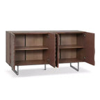 Christopher Knight Home Cheryiie 60'' Modern Wood and Metal Sideboard with Four Water-Drop Corrugated Doors