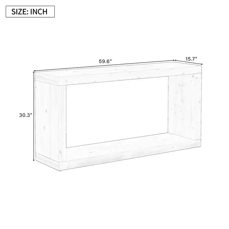 Modern Minimalist Console Table, Open Storage Entryway Table, MDF & Pine Wood Narrow Sofa Table for Living Room - ModernLuxe