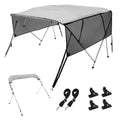 VEVOR 4 Bow Bimini Top Boat Cover, Detachable Mesh Sidewalls, 600D Polyester Canopy with 1 Aluminum Alloy Frame