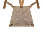 Merrick Lane Set of 2 Stack Dining Chairs with Y-Back Style Design, Solid Wood Frames, Woven Kraft Paper Rope Seats
