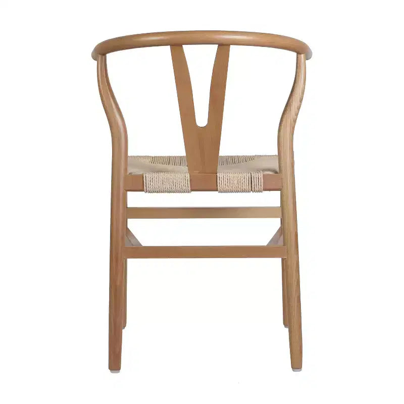 Merrick Lane Set of 2 Stack Dining Chairs with Y-Back Style Design, Solid Wood Frames, Woven Kraft Paper Rope Seats