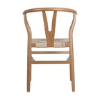Merrick Lane Set of 2 Stack Dining Chairs with Y-Back Style Design, Solid Wood Frames, Woven Kraft Paper Rope Seats