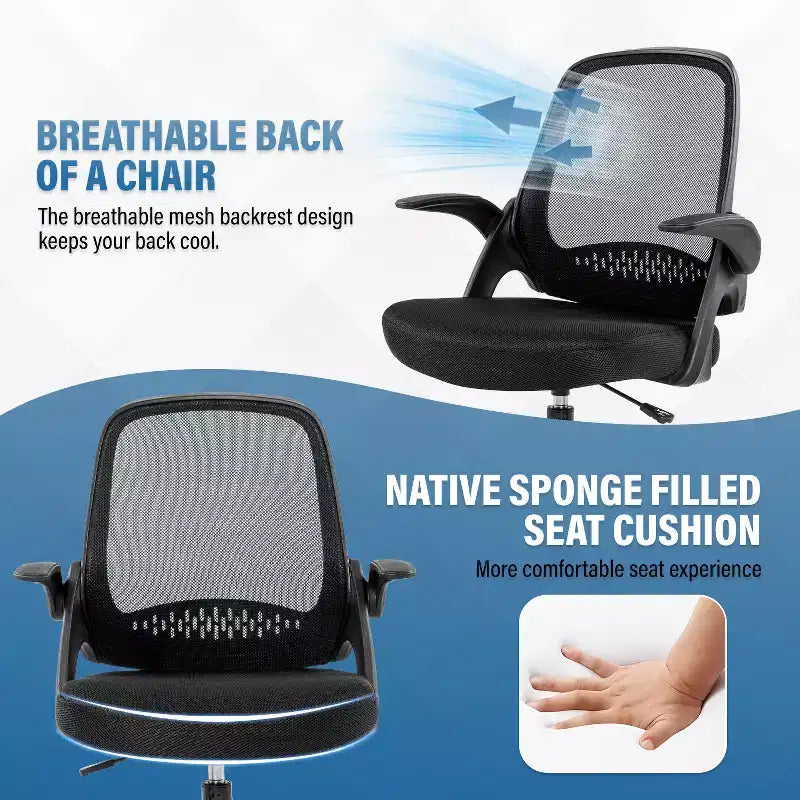 BestMassage Drafting Chair Tall Office Chair with Breathable Mesh Back and Lumbar Support, Black