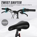 hykolity 26 27.5 Wheel Mountain Bike, 18 Speed MTB Bicycle with Full Suspension, Adjustable Saddle for Outdoor Cycling Men Women