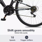 hykolity 26 27.5 Wheel Mountain Bike, 18 Speed MTB Bicycle with Full Suspension, Adjustable Saddle for Outdoor Cycling Men Women
