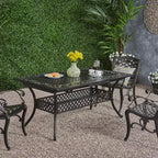 Christopher Knight Home McMillan Outdoor 81 Cast Aluminum Expandable Dining Table, Shiny Copper