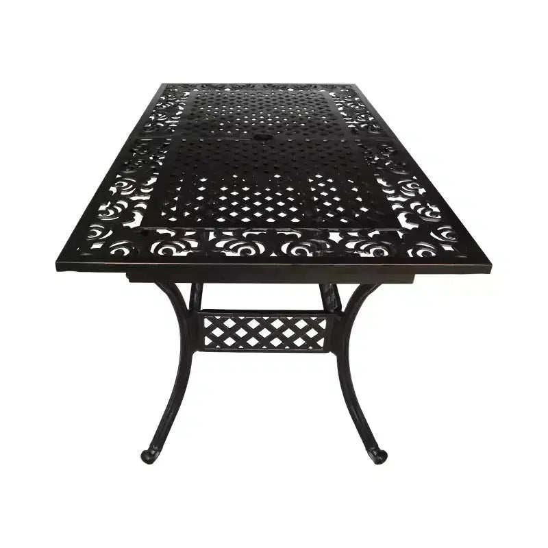 Christopher Knight Home McMillan Outdoor 81 Cast Aluminum Expandable Dining Table, Shiny Copper