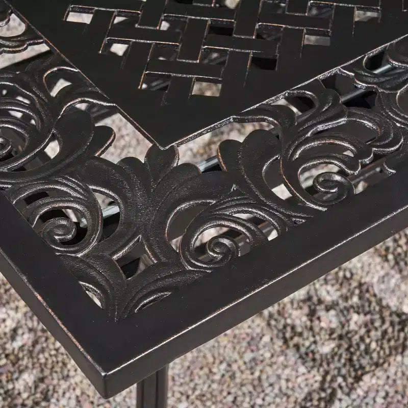 Christopher Knight Home McMillan Outdoor 81 Cast Aluminum Expandable Dining Table, Shiny Copper