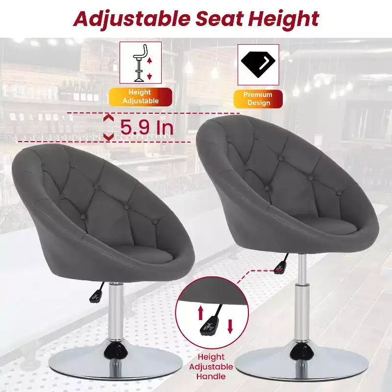 BestMassage Vanity Chair Modern Swivel Makeup Chair with Adjustable Height Accent Chair
