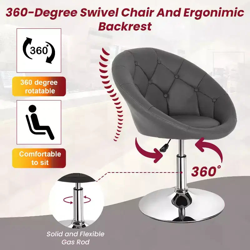 BestMassage Vanity Chair Modern Swivel Makeup Chair with Adjustable Height Accent Chair